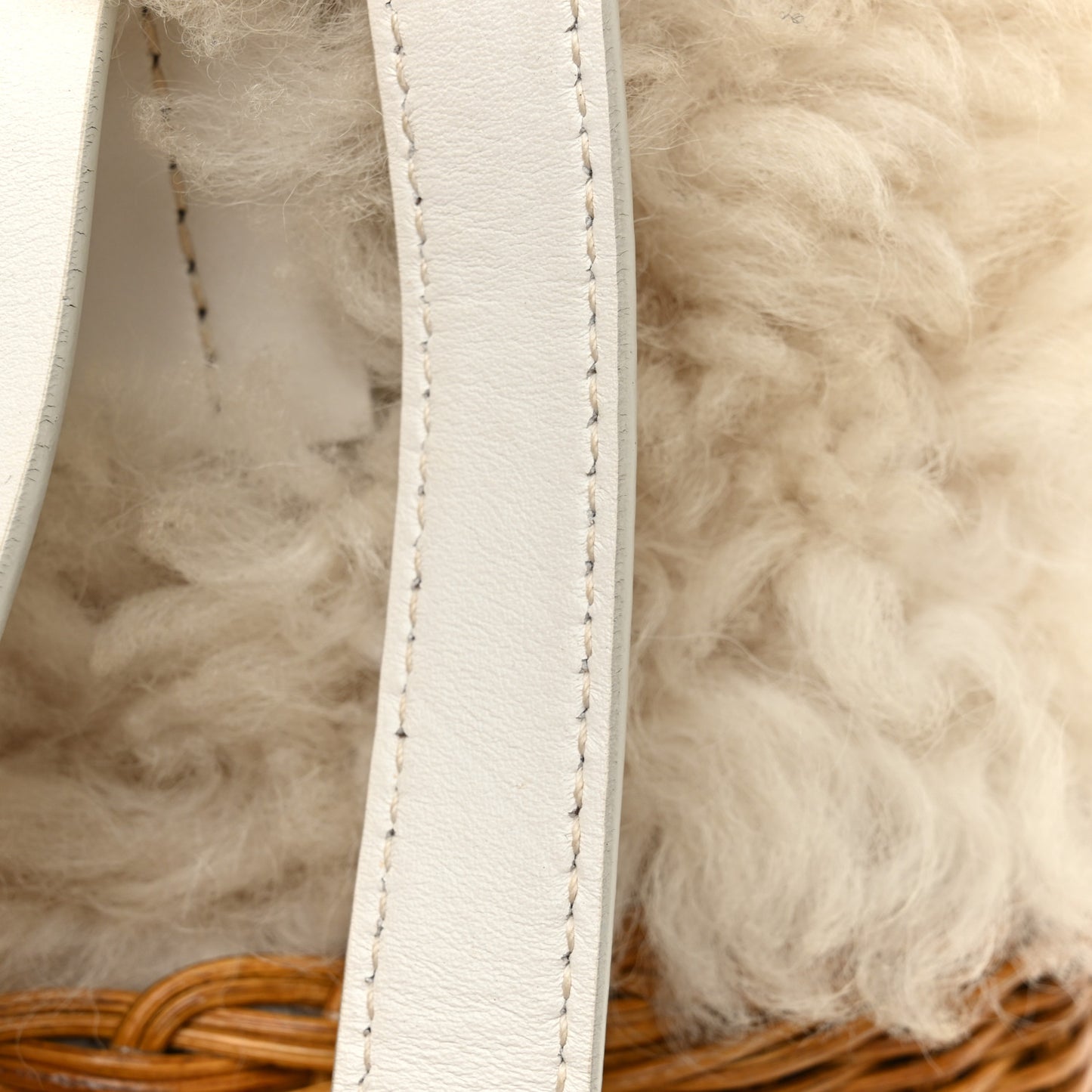 Montone Midolli Basket Bag White Miel