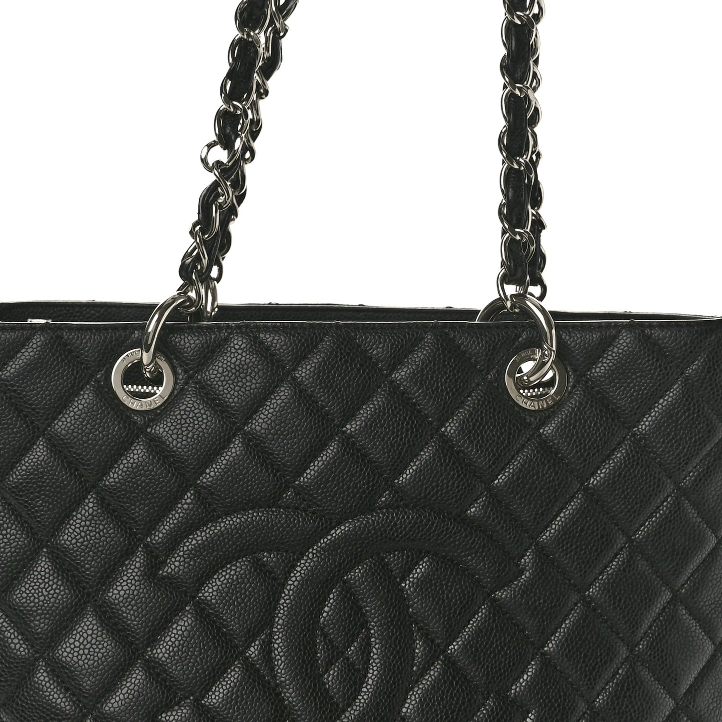 Caviar Quilted Grand Shopping Tote GST Black
