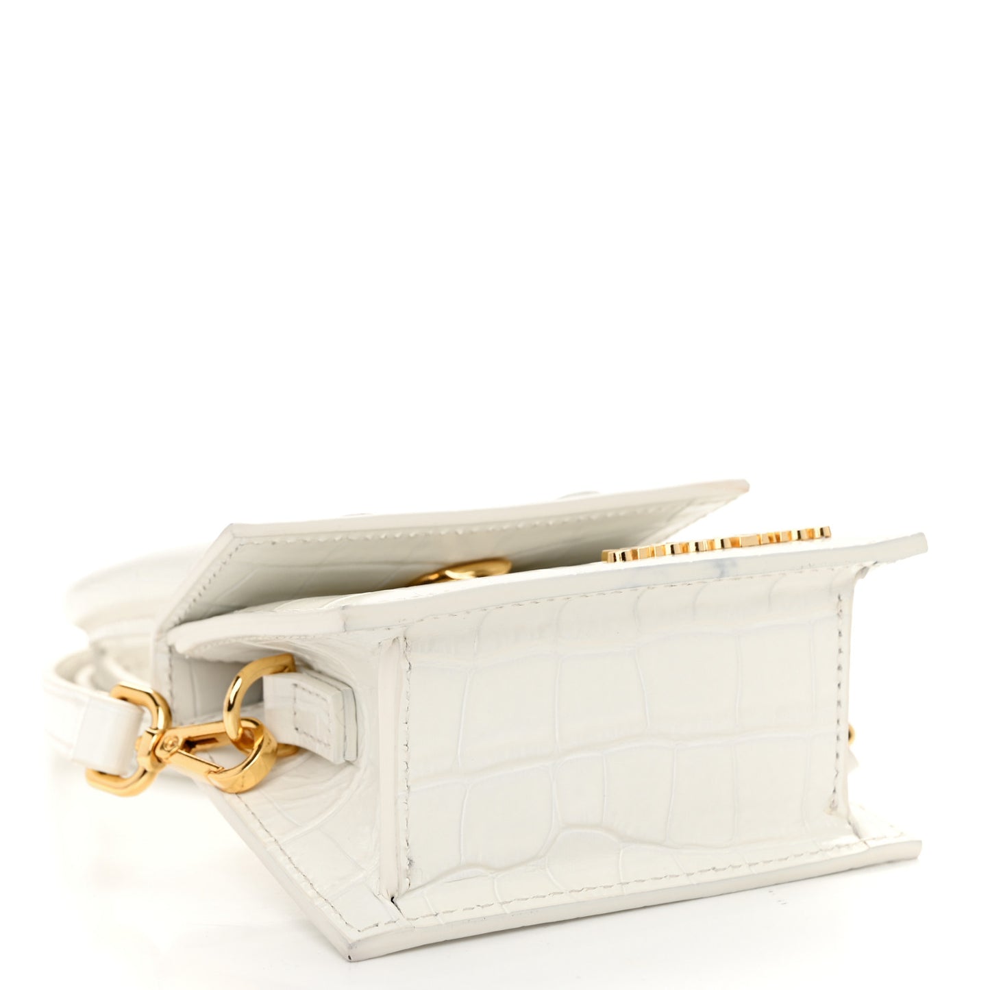 Calfskin Crocodile Embossed Le Chiquito White