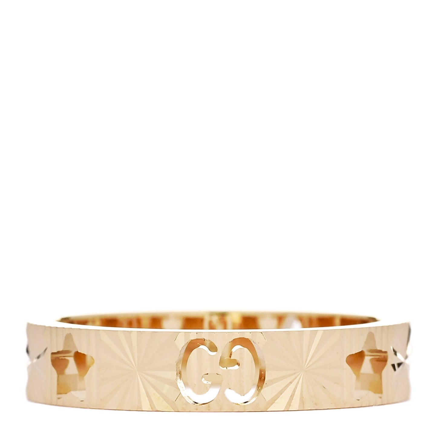 18K Yellow Gold Icon Stars Band Ring 52 6