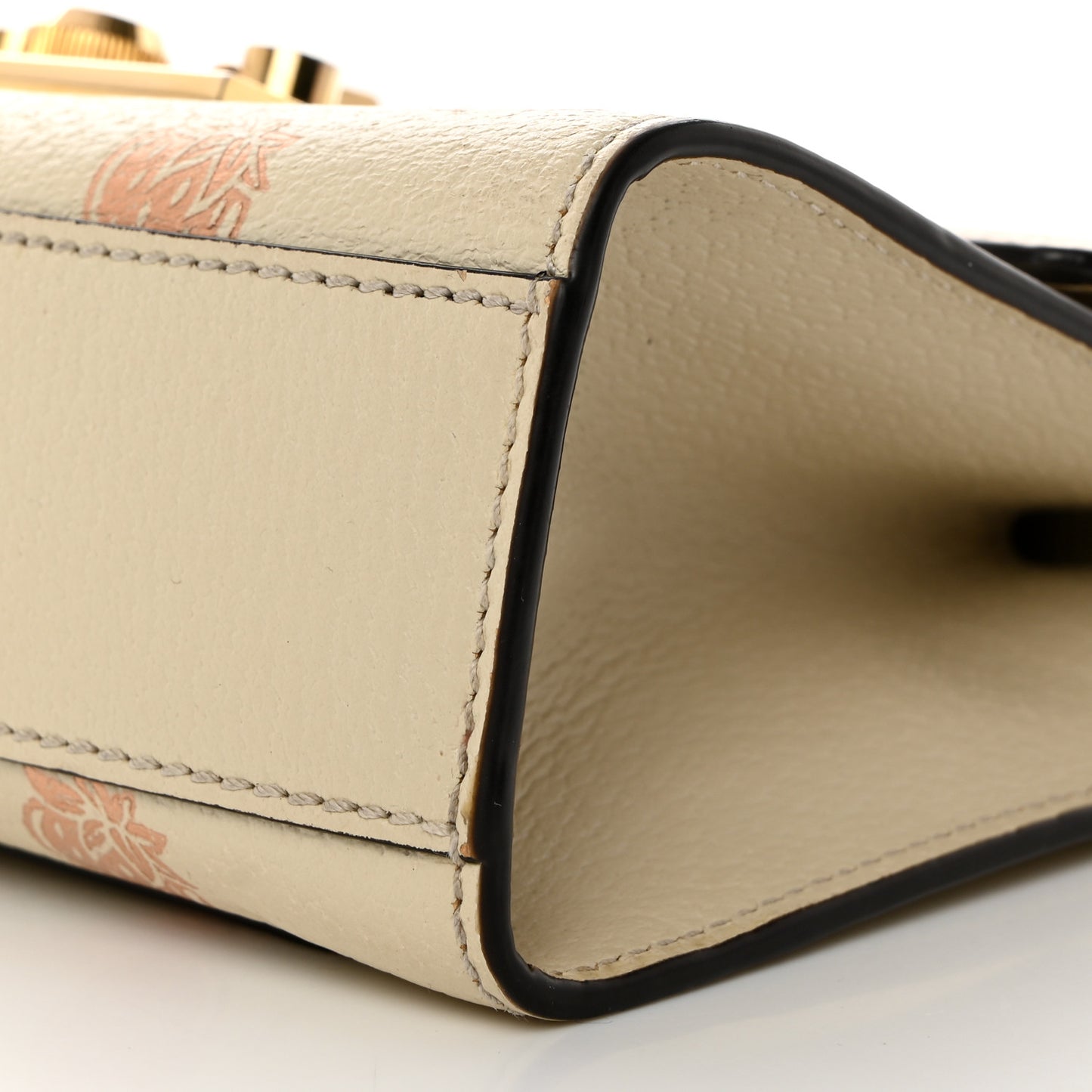 GG Supreme Monogram Strawberry Cherry Small Padlock Shoulder Bag Mystic White