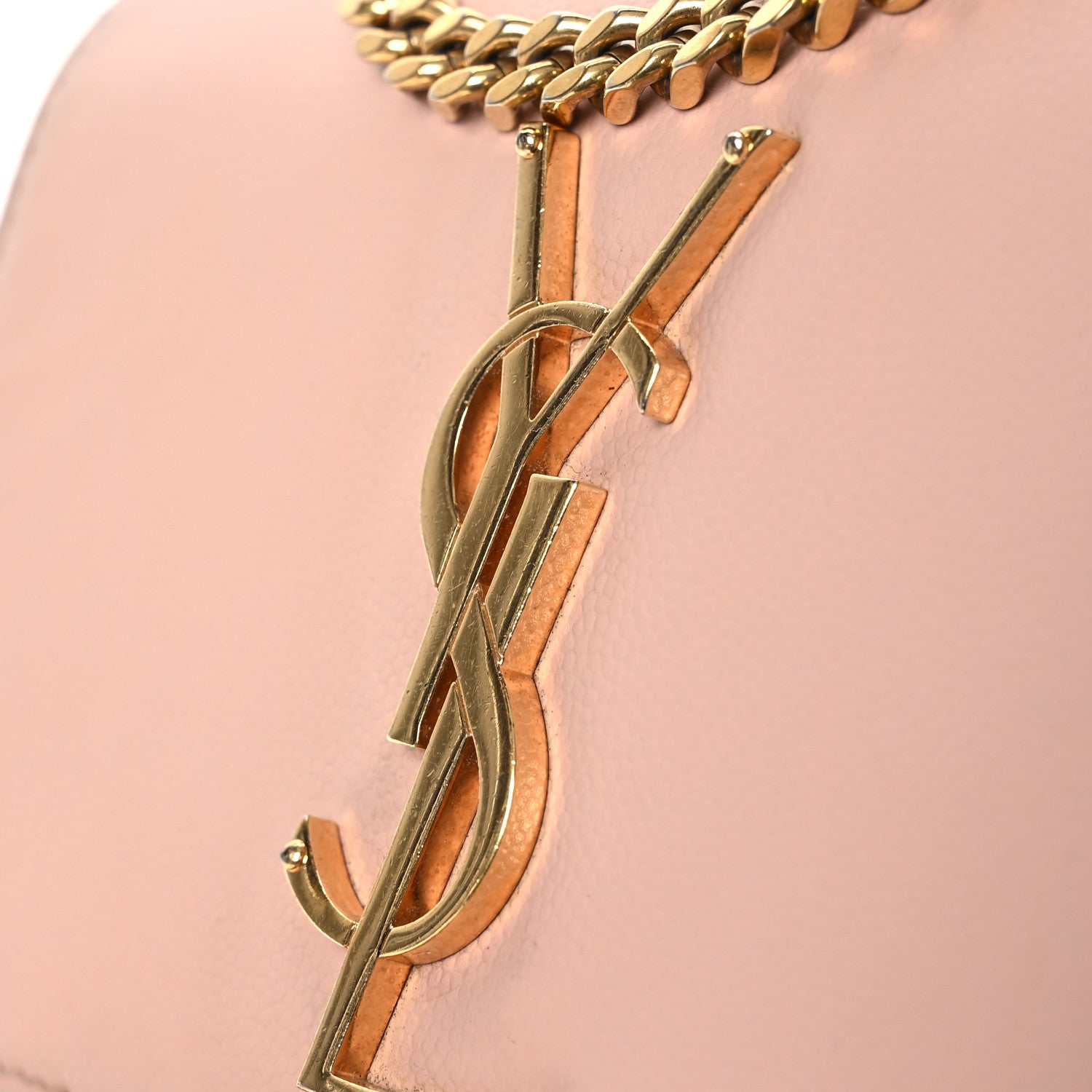 Saint Laurent Grain De Poudre Small Monogram Kate Satchel Pale Blush 15 of 19