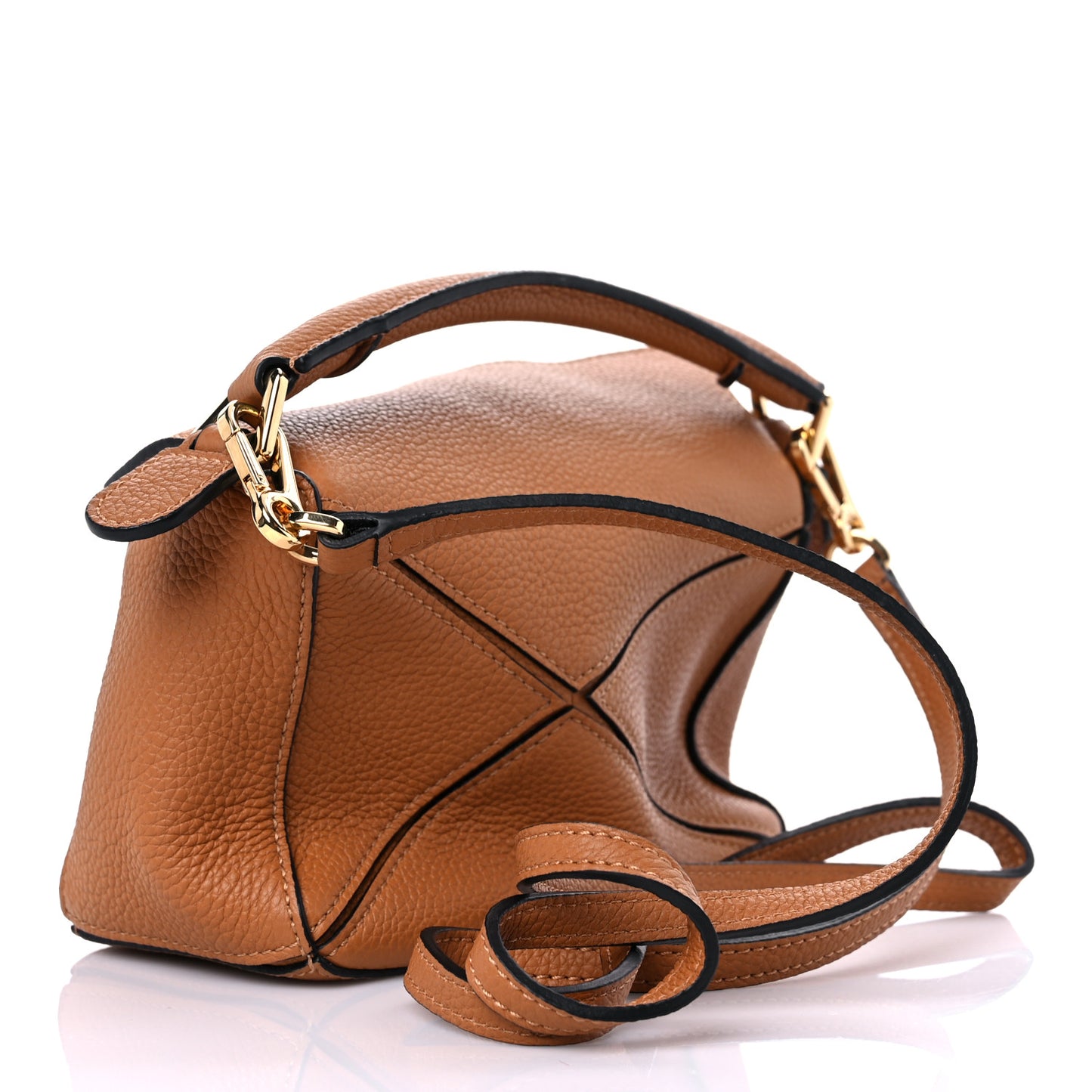 Calfskin Mini Puzzle Bag Light Caramel
