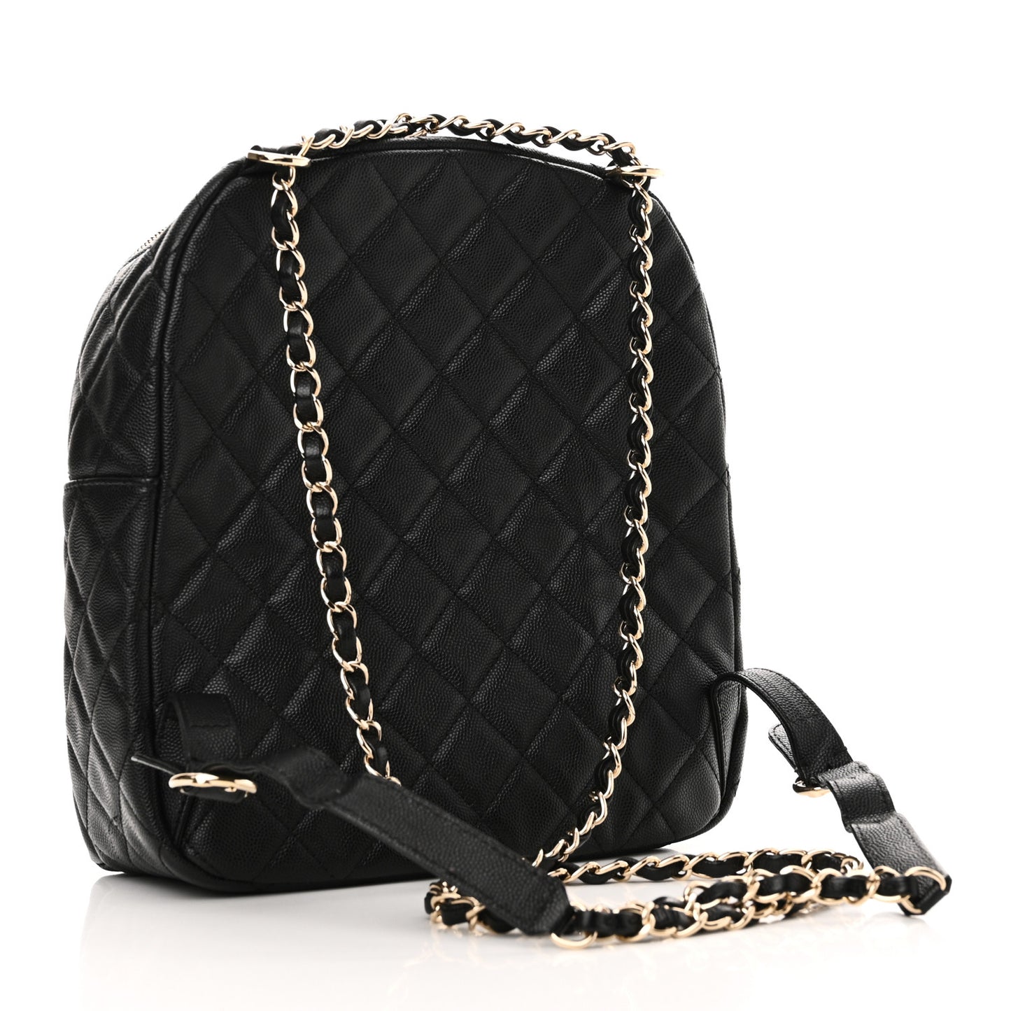 Caviar Quilted Medium Zip Around Backpack Black