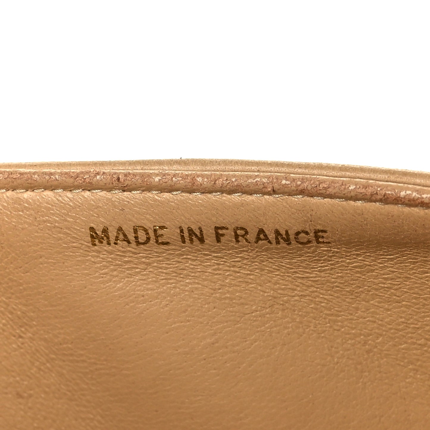 Lambskin Quilted Medium Double Flap Beige