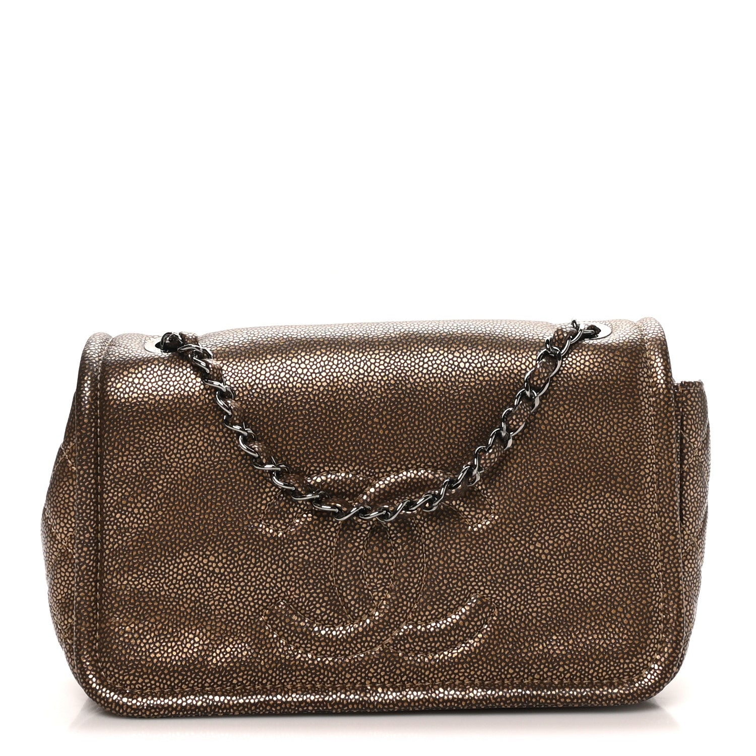 Chanel Metallic Caviar Medium Timeless CC Flap Bronze Bronze