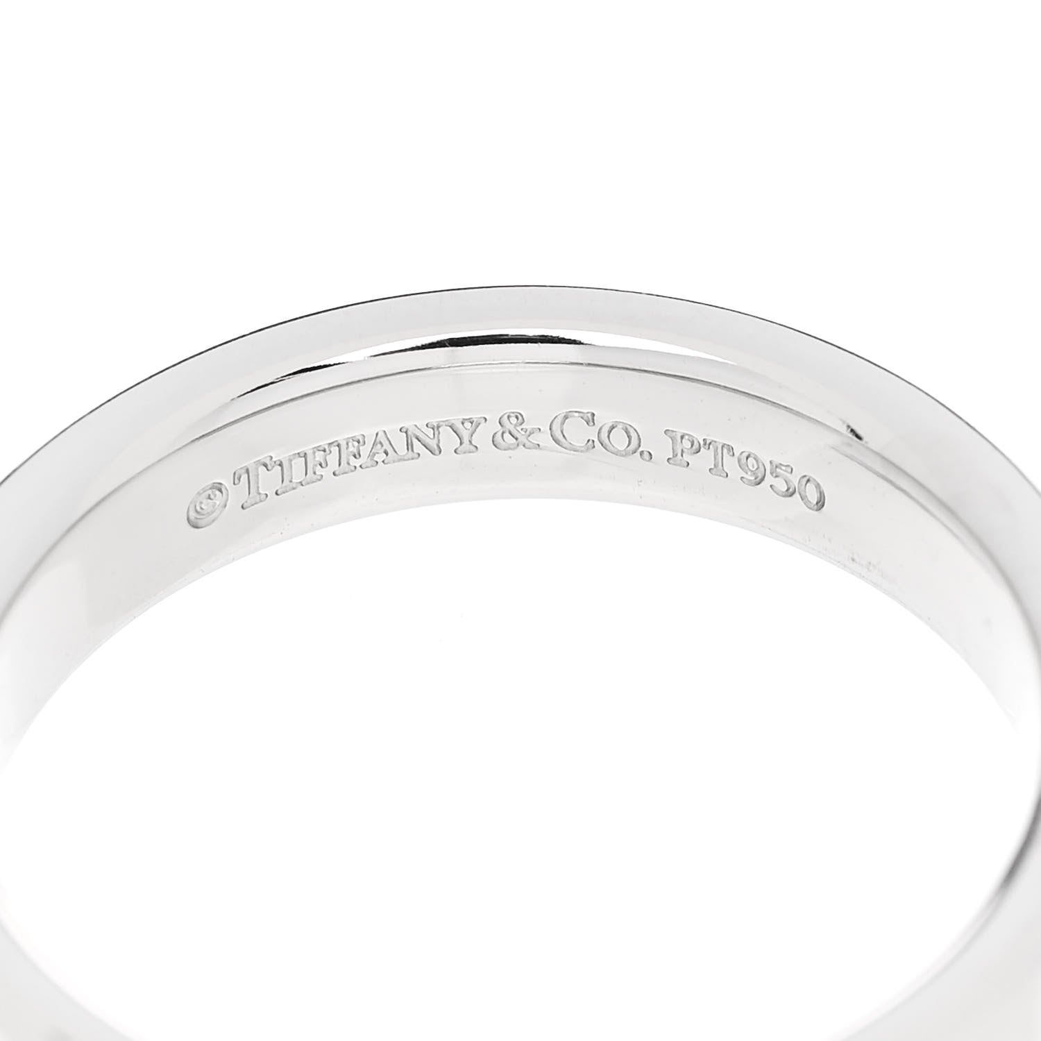 Tiffany Platinum 4mm Together Double Milgrain Band Ring 52 6 4 of 4