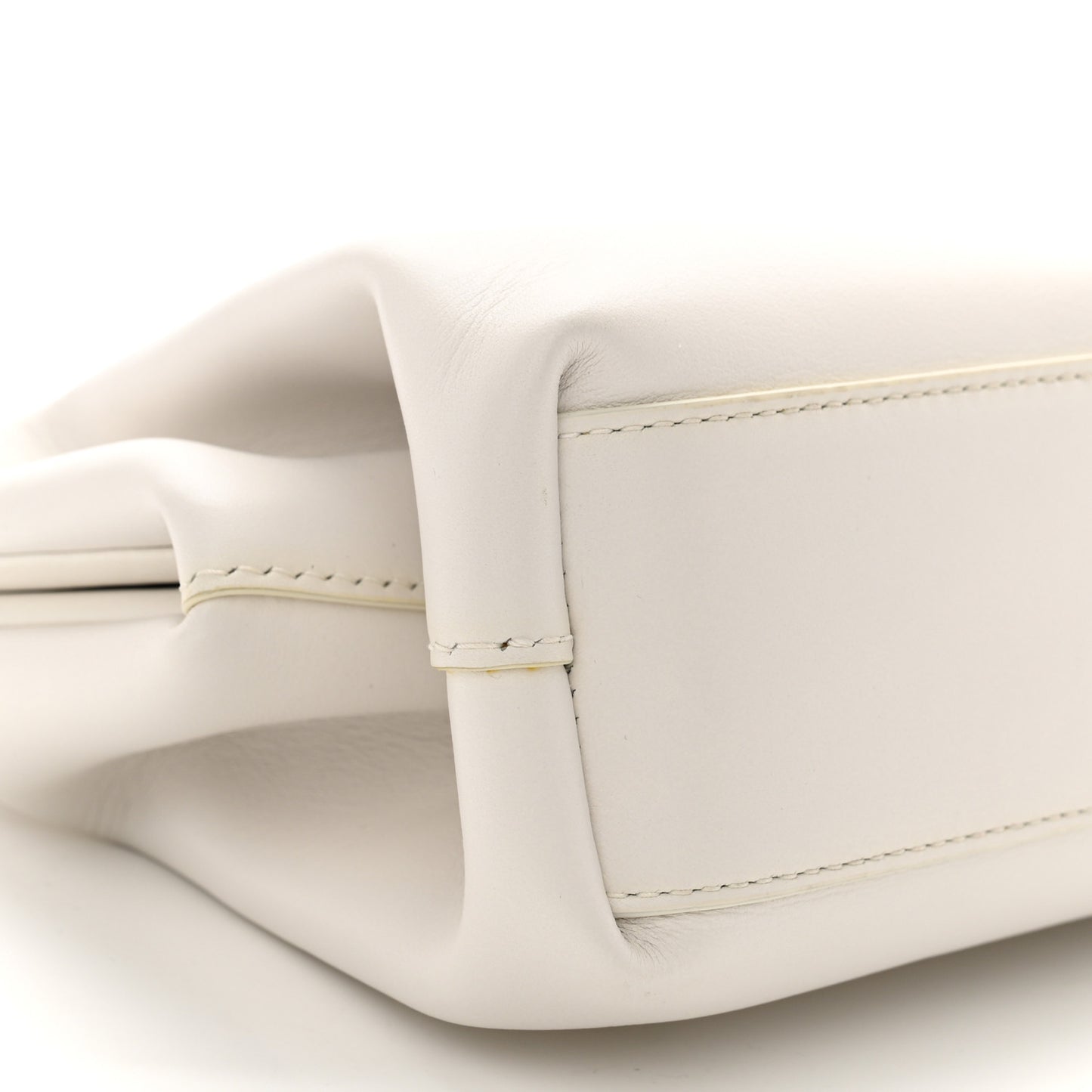 Calfskin Small The Point Triangle Bag Chalk