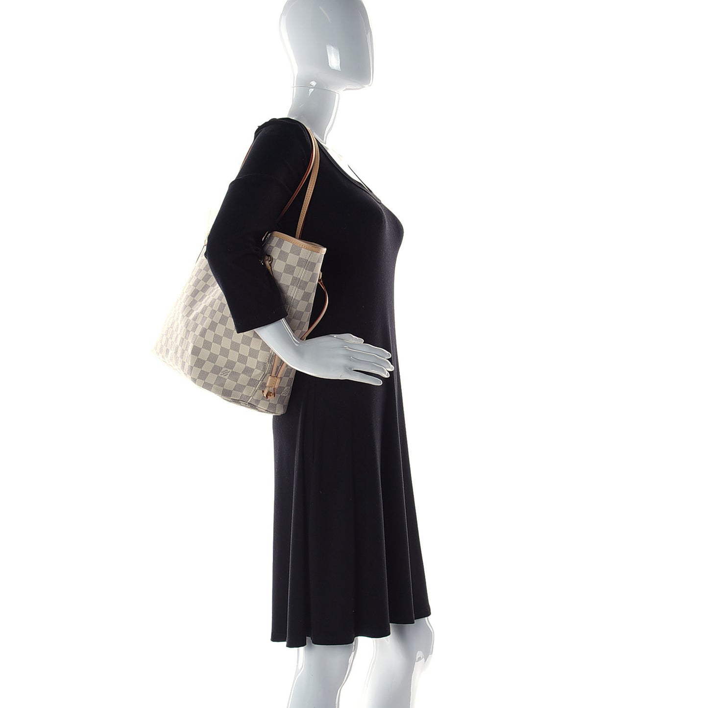Damier Azur Neo Neverfull MM Rose Ballerine