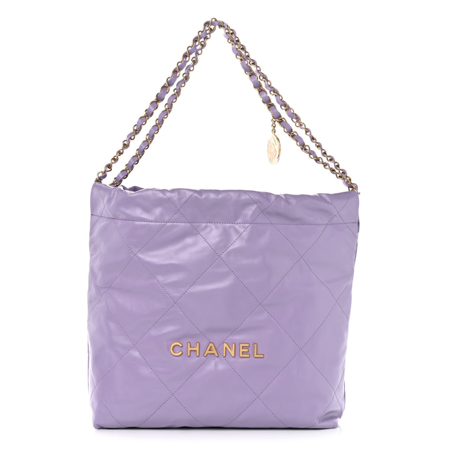 Shiny Calfskin Quilted Small Chanel 22 Light Purple