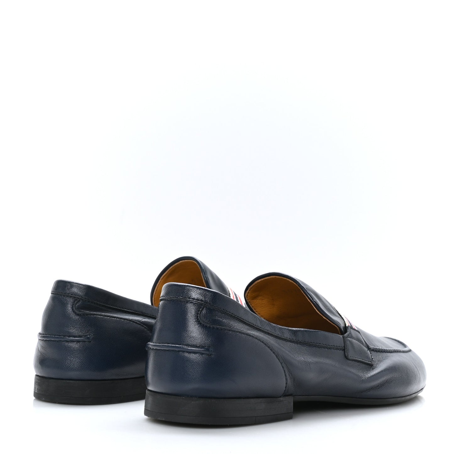 Calfskin Mens Web Driver Loafers 7.5 Navy