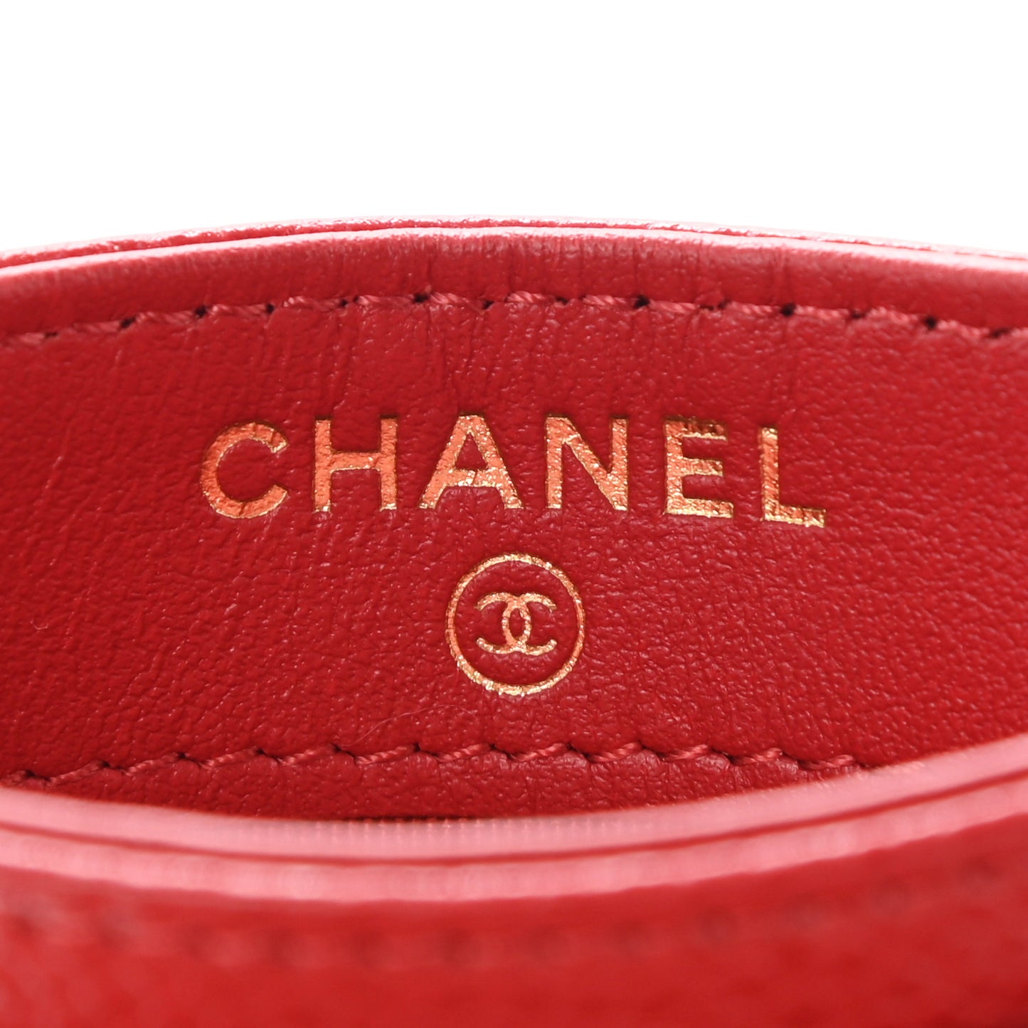 Caviar Camellia Embossed Card Holder Red