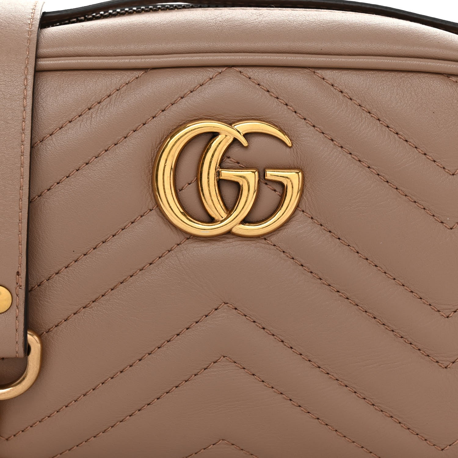 Gucci Calfskin Matelasse Mini GG Marmont Chain Shoulder Bag Porcelain Rose 8 of 10