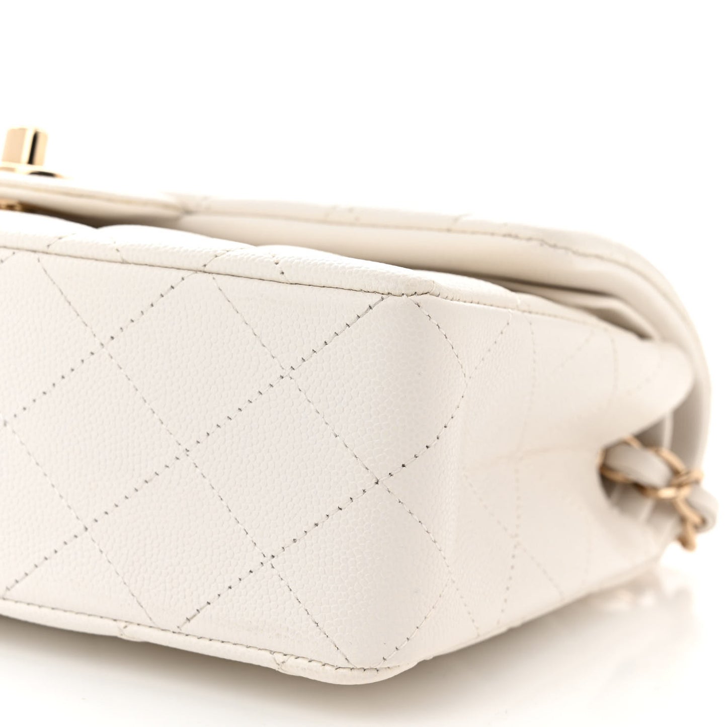 Caviar Quilted Small Double Flap White
