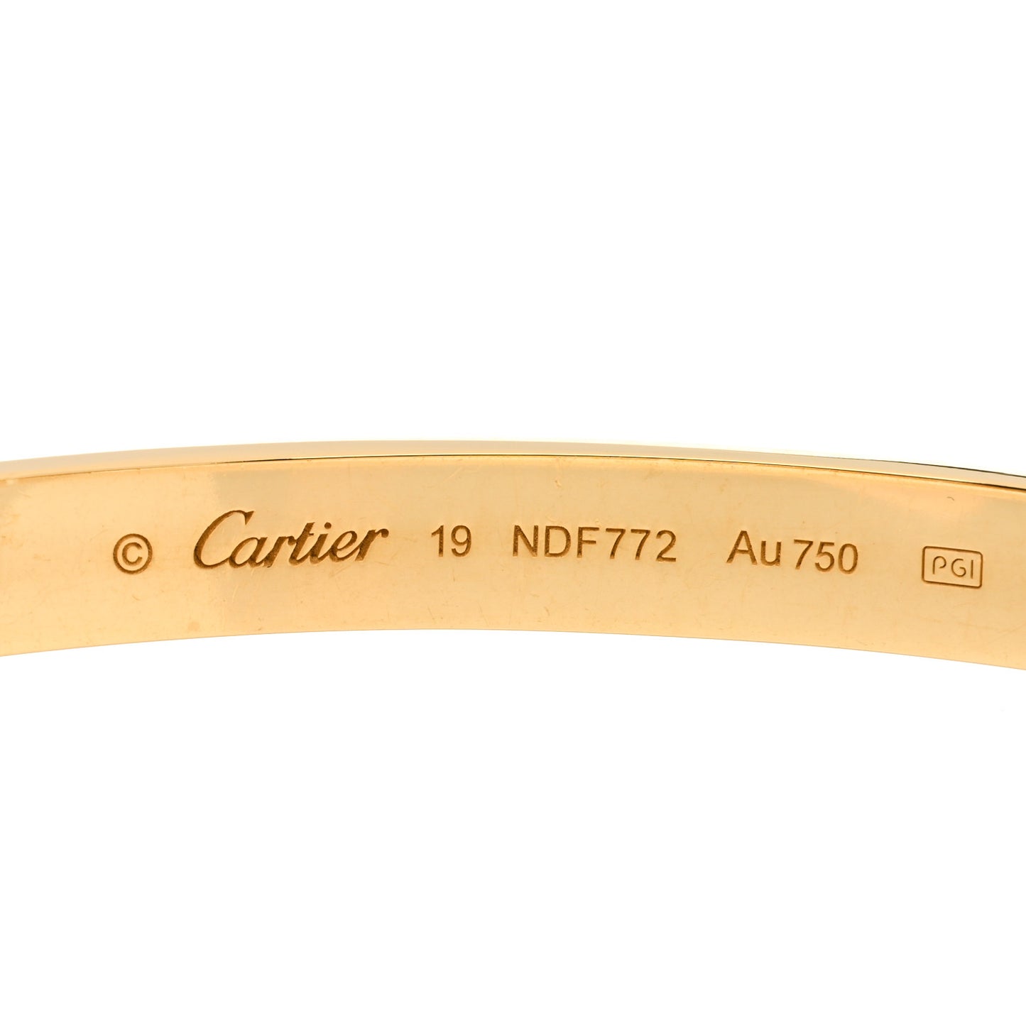 18K Yellow Gold LOVE Bracelet 19