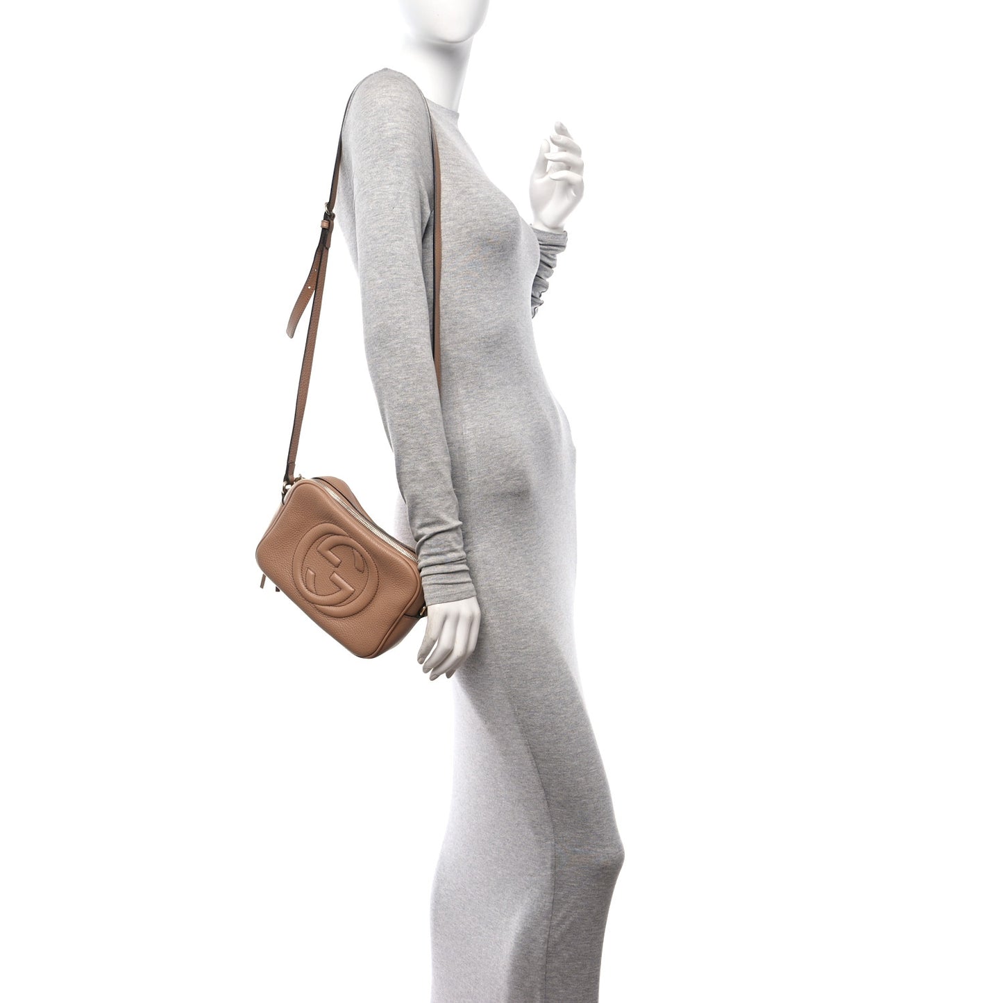 Pebbled Calfskin Small Soho Disco Bag Camelia