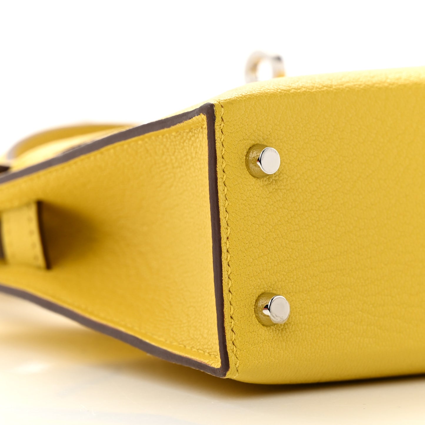 Chevre Mysore Verso Mini Kelly Sellier 20 Jaune De Naples Nata