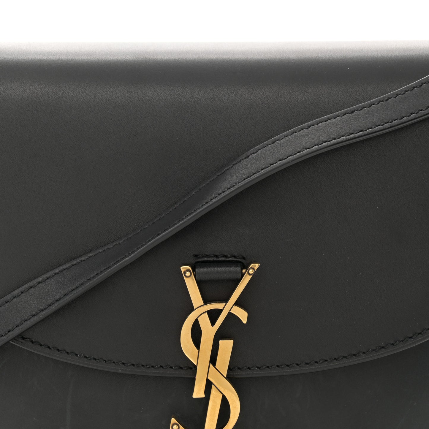 Smooth Calfskin Monogram Medium Kaia Satchel Black