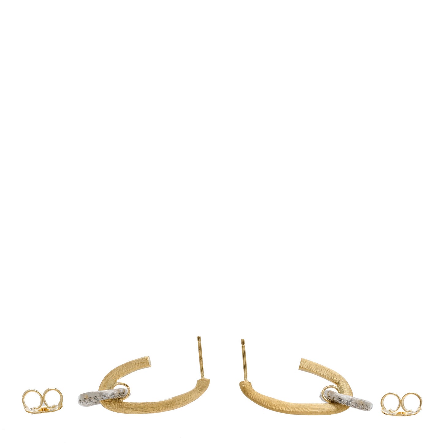 18K Yellow White Gold Diamond Jaipur Link Drop Earrings