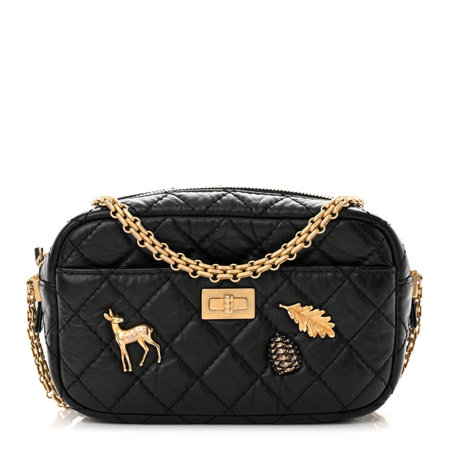 Chanel Aged Calfskin Quilted Mini Reissue Camera Case Black 1 of 10