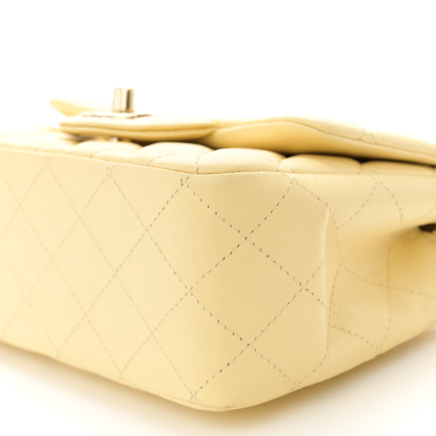 Chanel Lambskin Quilted Mini Square Flap Light Yellow 10 of 11