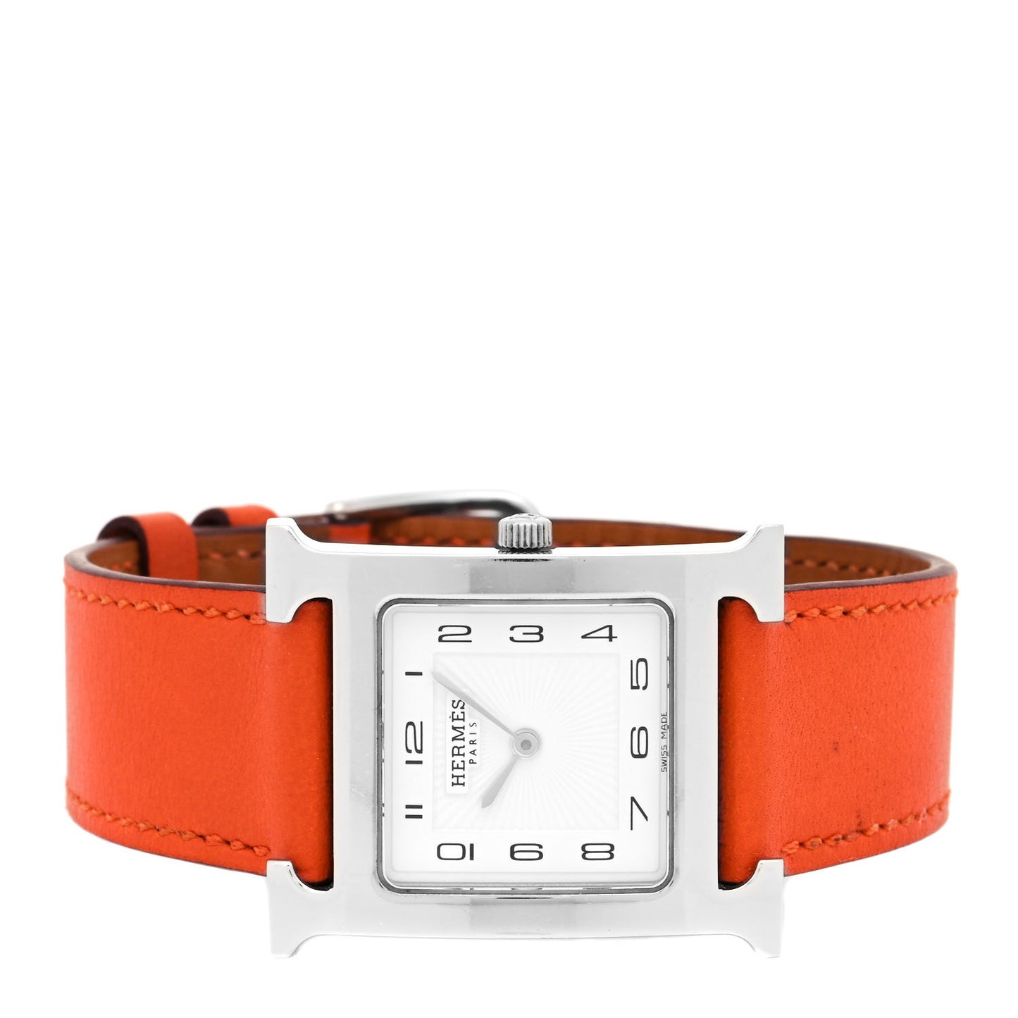 Stainless Steel Swift 26mm Heure H Hour Quartz Watch Orange