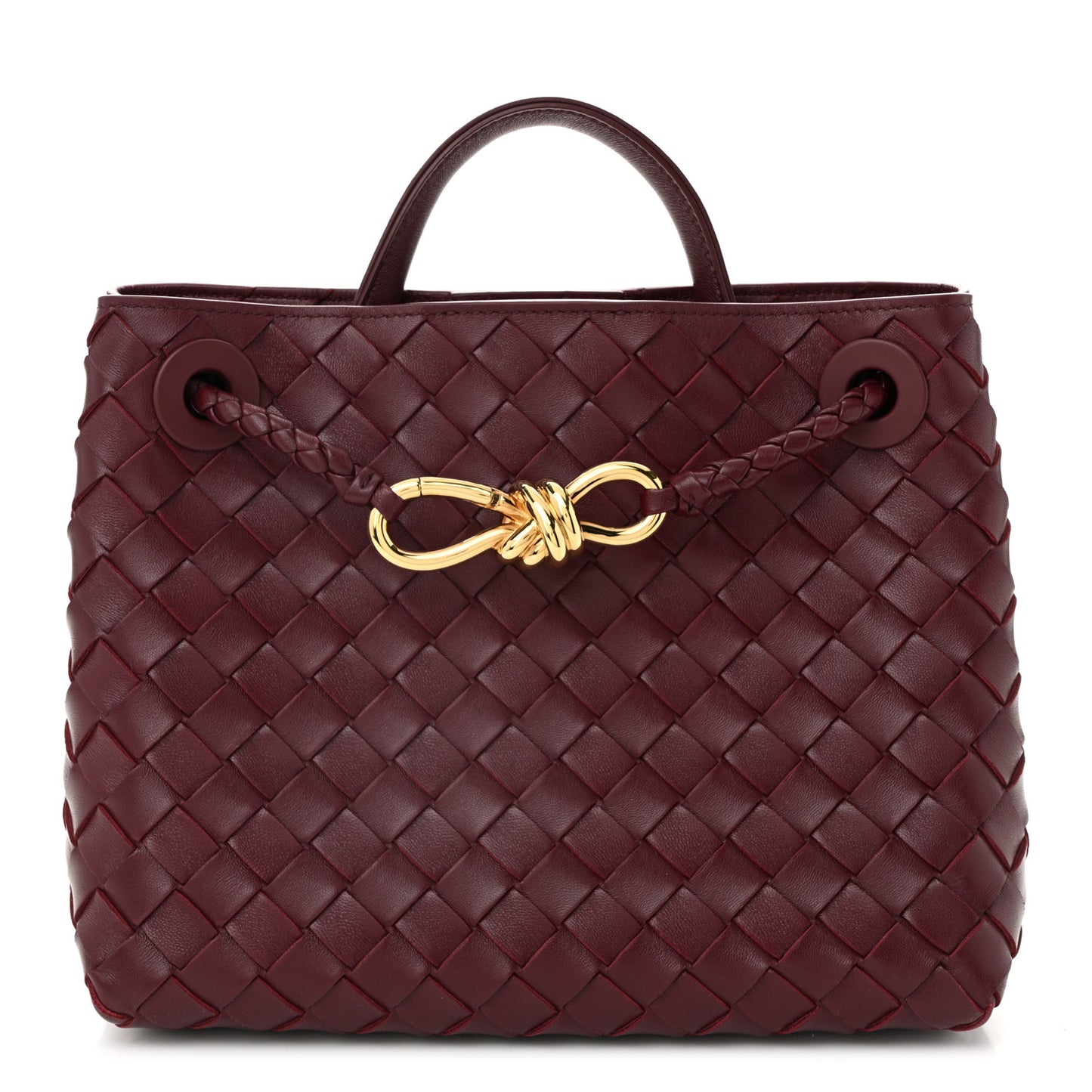 Nappa Intrecciato Small Andiamo Shoulder Bag Barolo