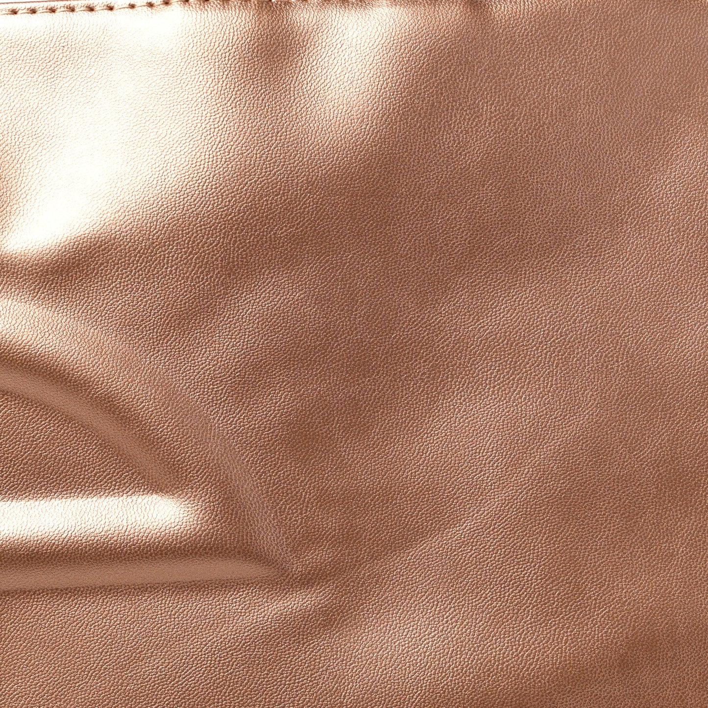 Metallic Vegan Leather Medium Shopping Bag Copper