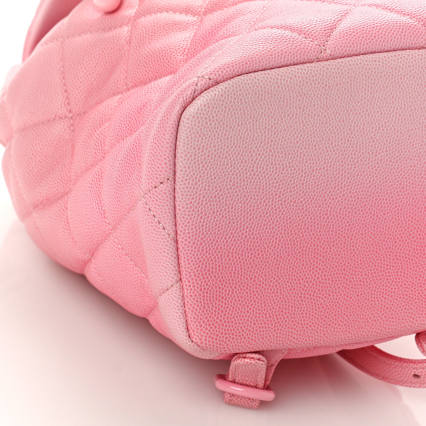 Shaded Caviar Quilted Lacquered CC My Everything Drawstring Backpack Pink