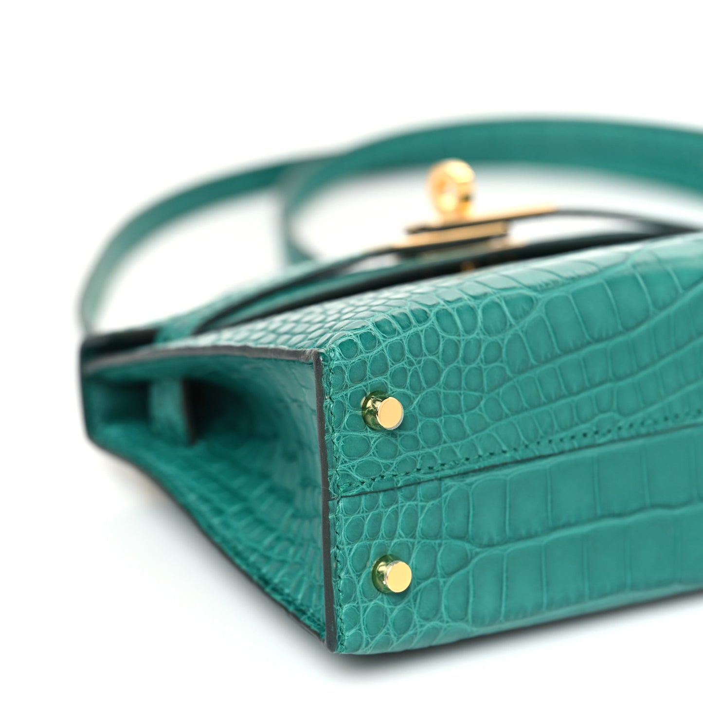 Matte Alligator Mini Kelly Sellier 20 Malachite
