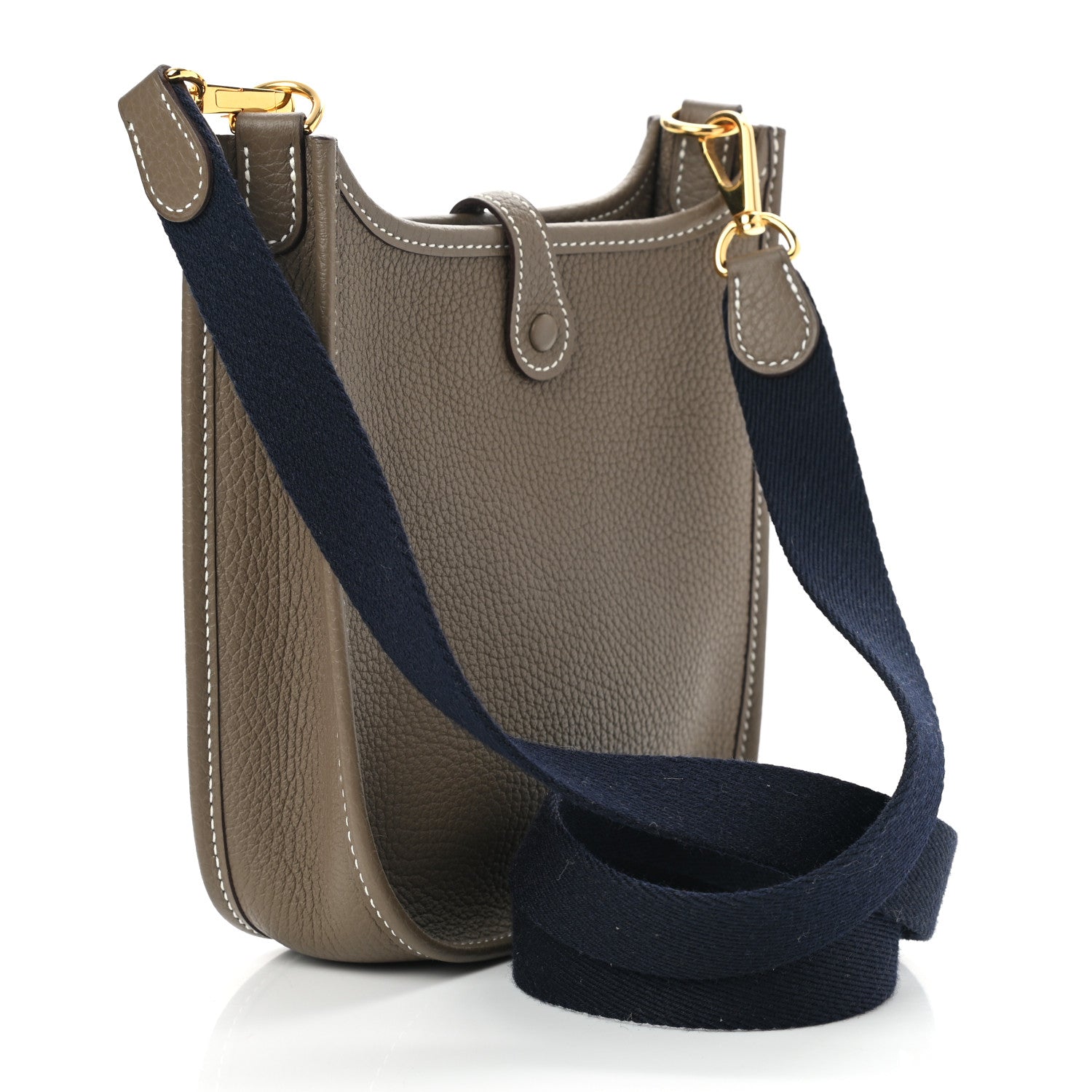 Hermes Taurillon Clemence Amazone Evelyne TPM Etoupe Bleu Indigo 3 of 9