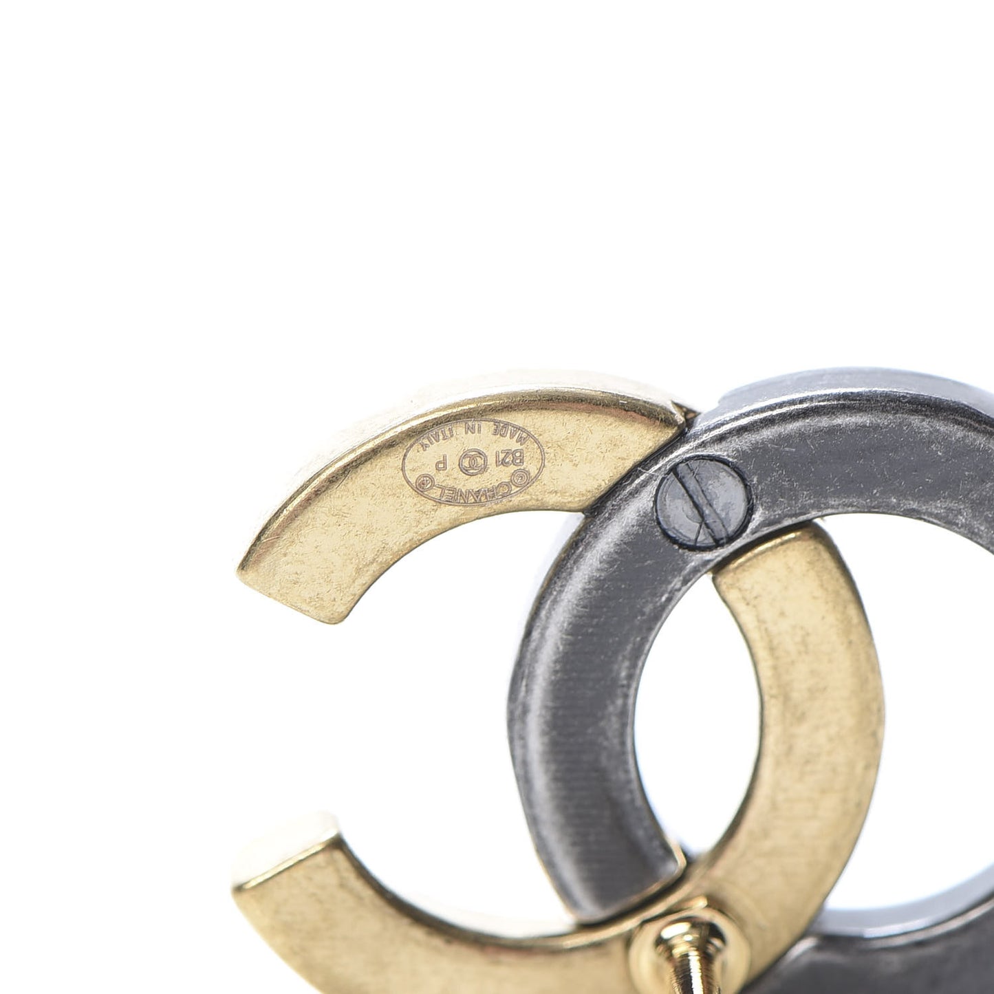 Metal CC Earrings Gold Ruthenium