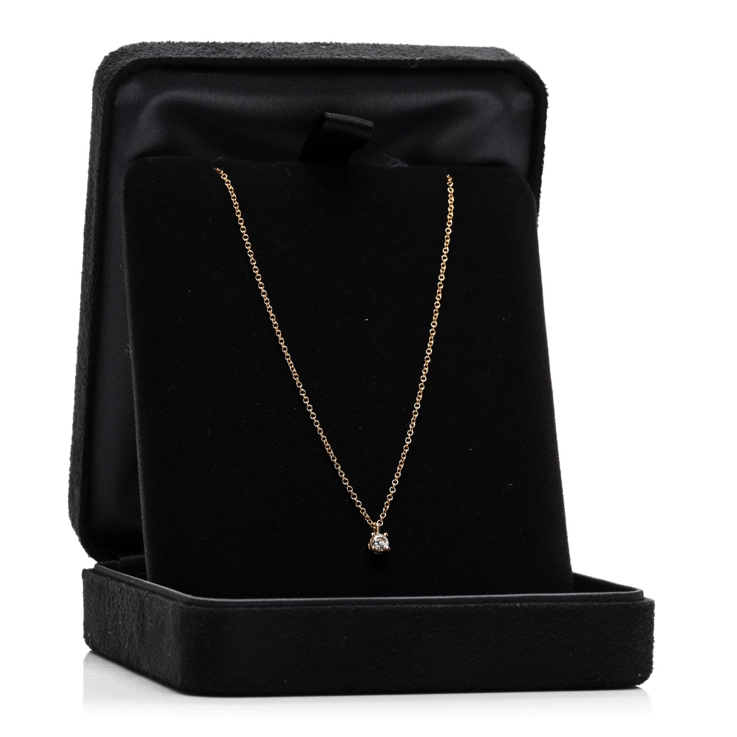 18K Rose Gold Diamond .12ct Solitaire Pendant Necklace