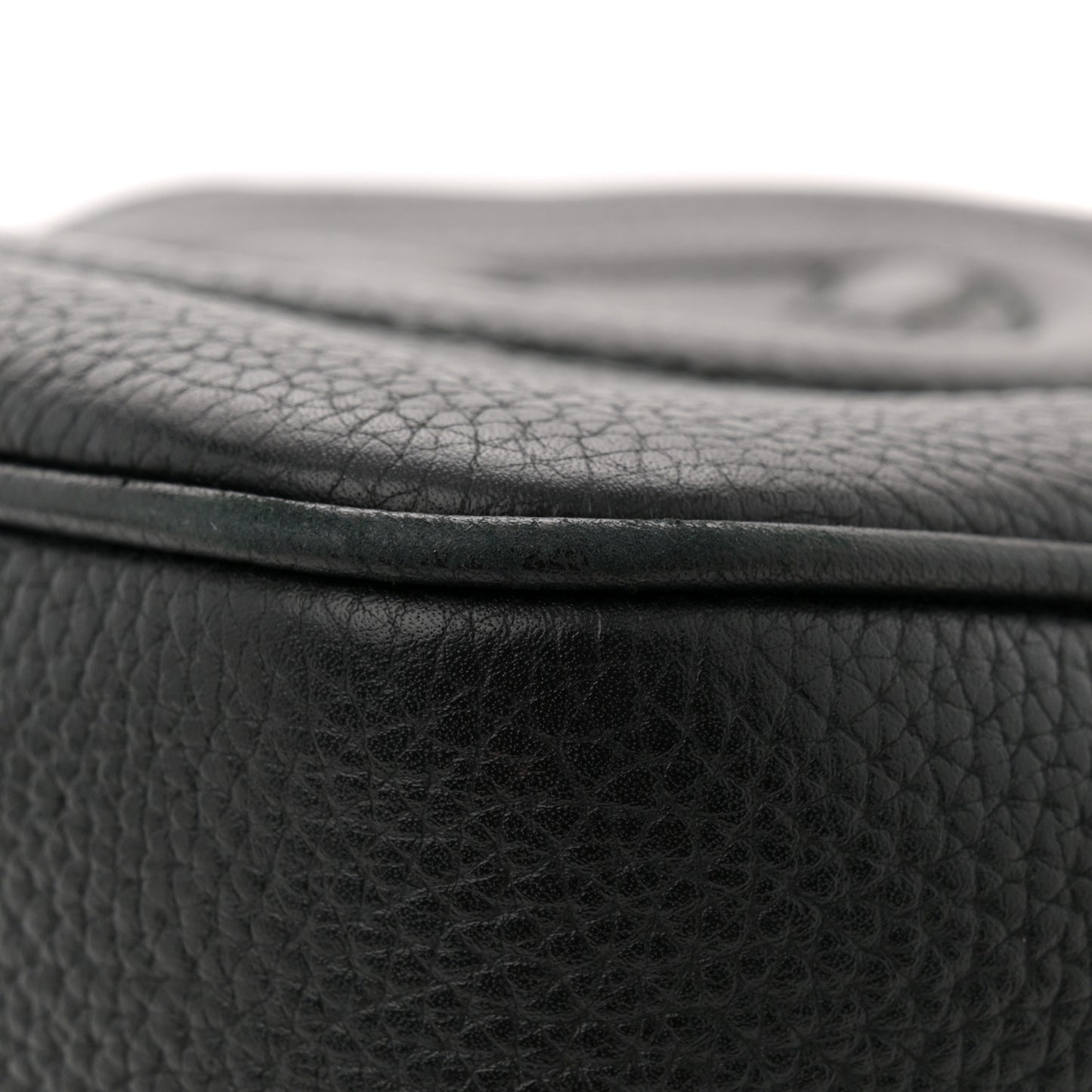 Pebbled Calfskin Small Soho Disco Bag Black