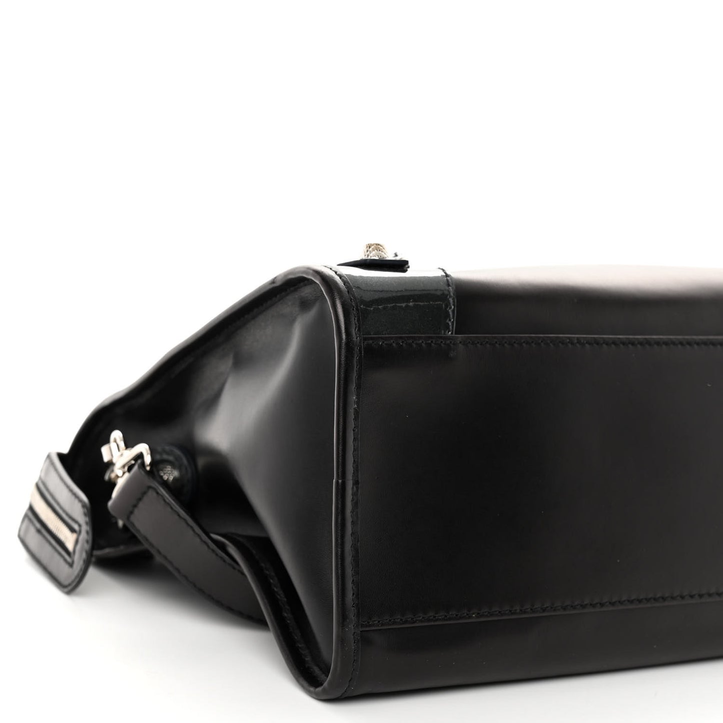 Smooth Calfskin Metallic Patent Giant 12 Silver Hardware City Black Gris
