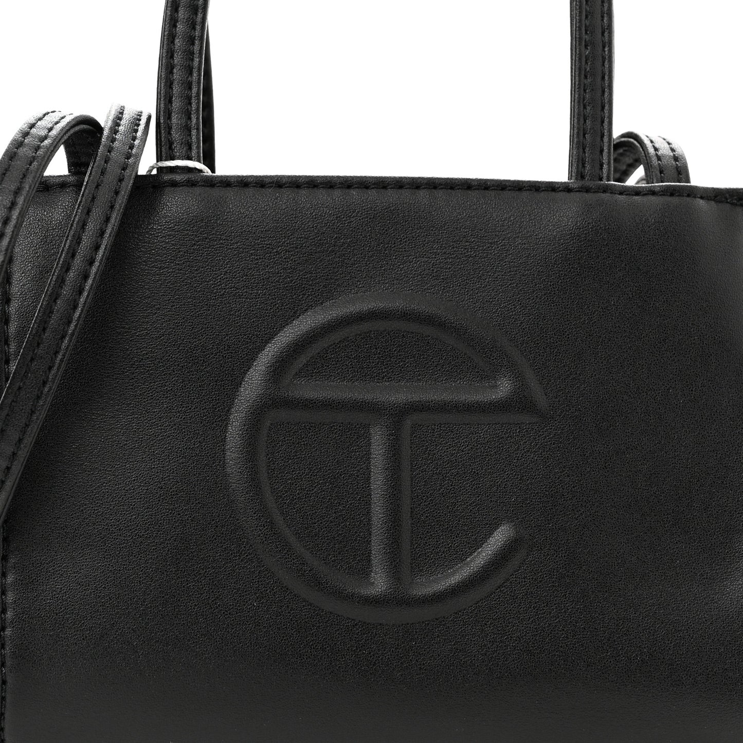 Vegan Leather Small Shopping Bag Black