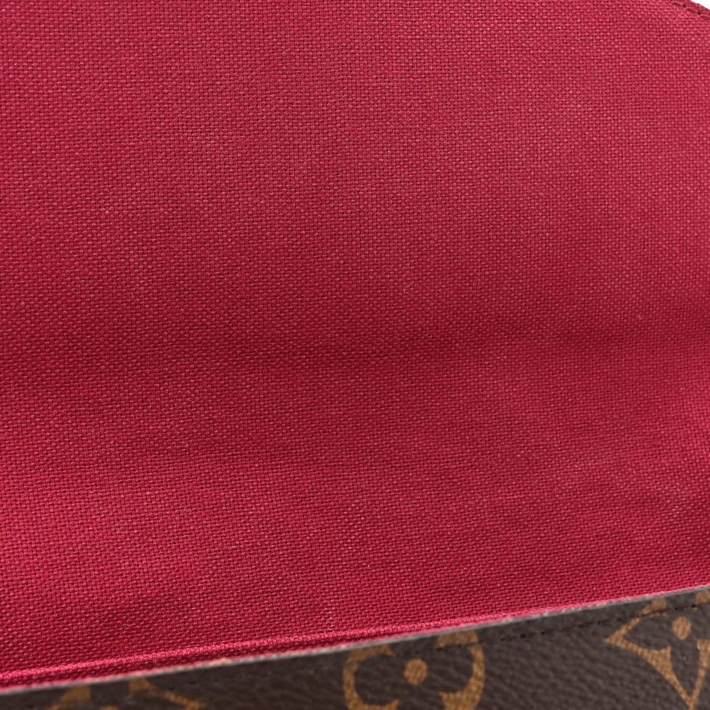 Monogram Pochette Felicie Chain Wallet Fuchsia