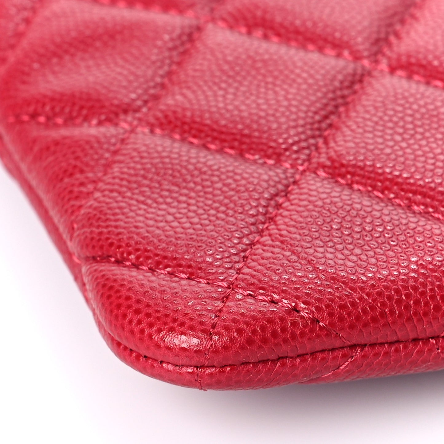 Caviar Quilted Medium Cosmetic Case Red