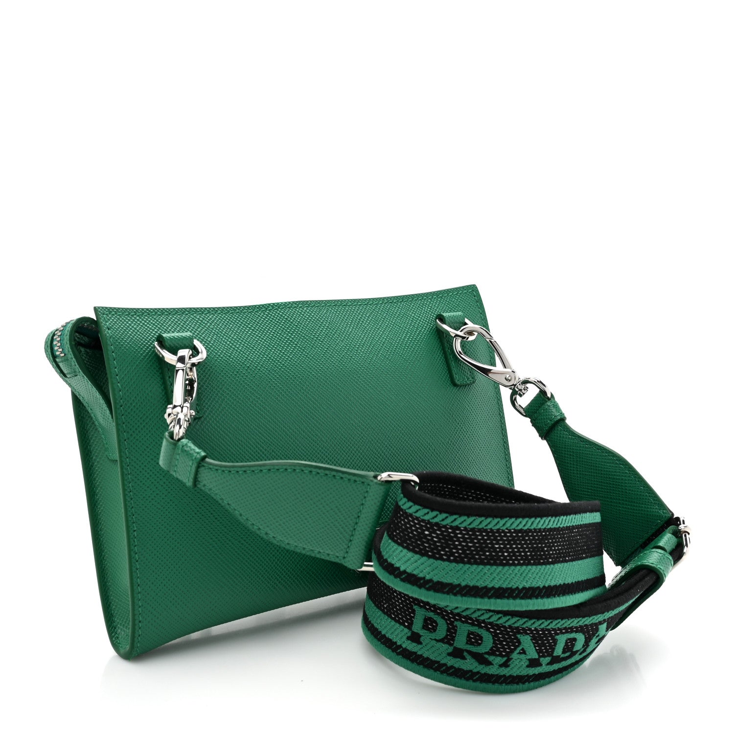 Prada Saffiano Cuir Triangle Logo Crossbody Mango 3 of 10