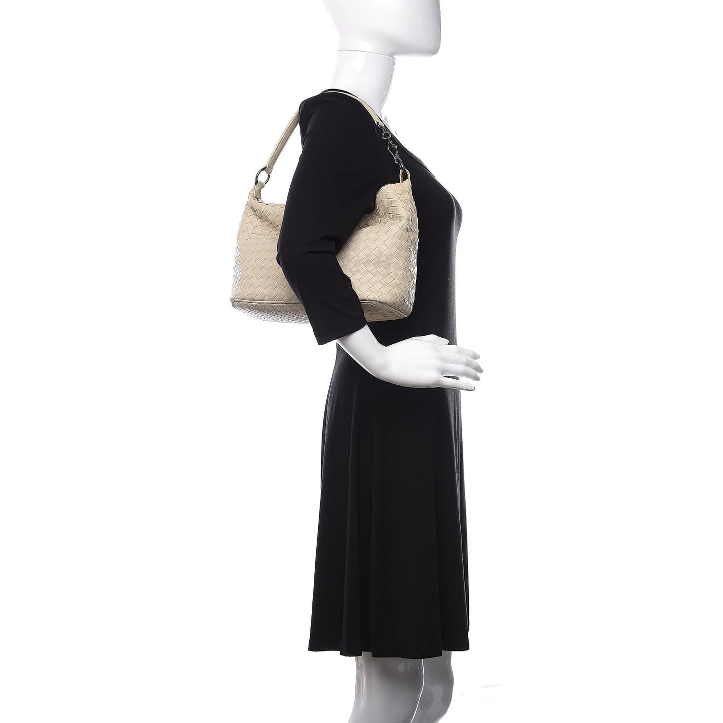 Nappa Intrecciato Small Shoulder Bag Cream