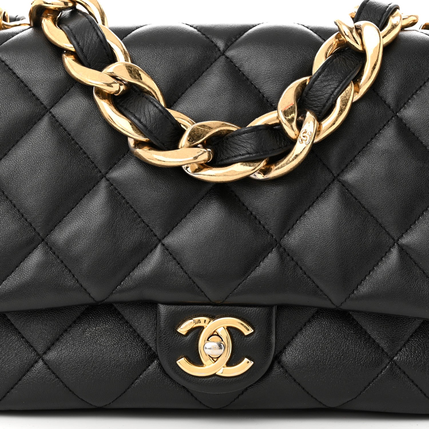 Chanel Lambskin Quilted Large CC Funky Town Flap Black 8 of 12