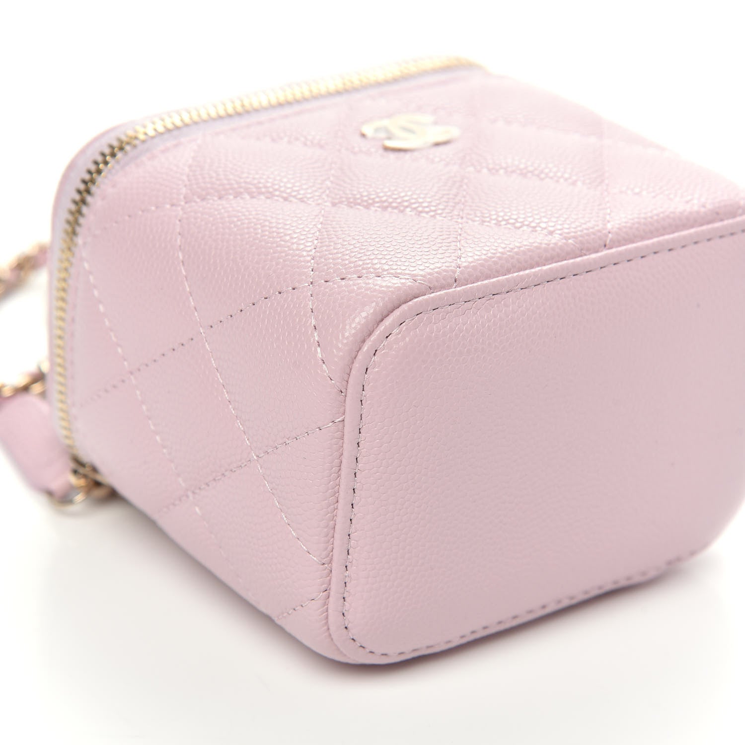 Chanel Caviar Quilted Mini Vanity Case With Chain Light Pink 8 of 10
