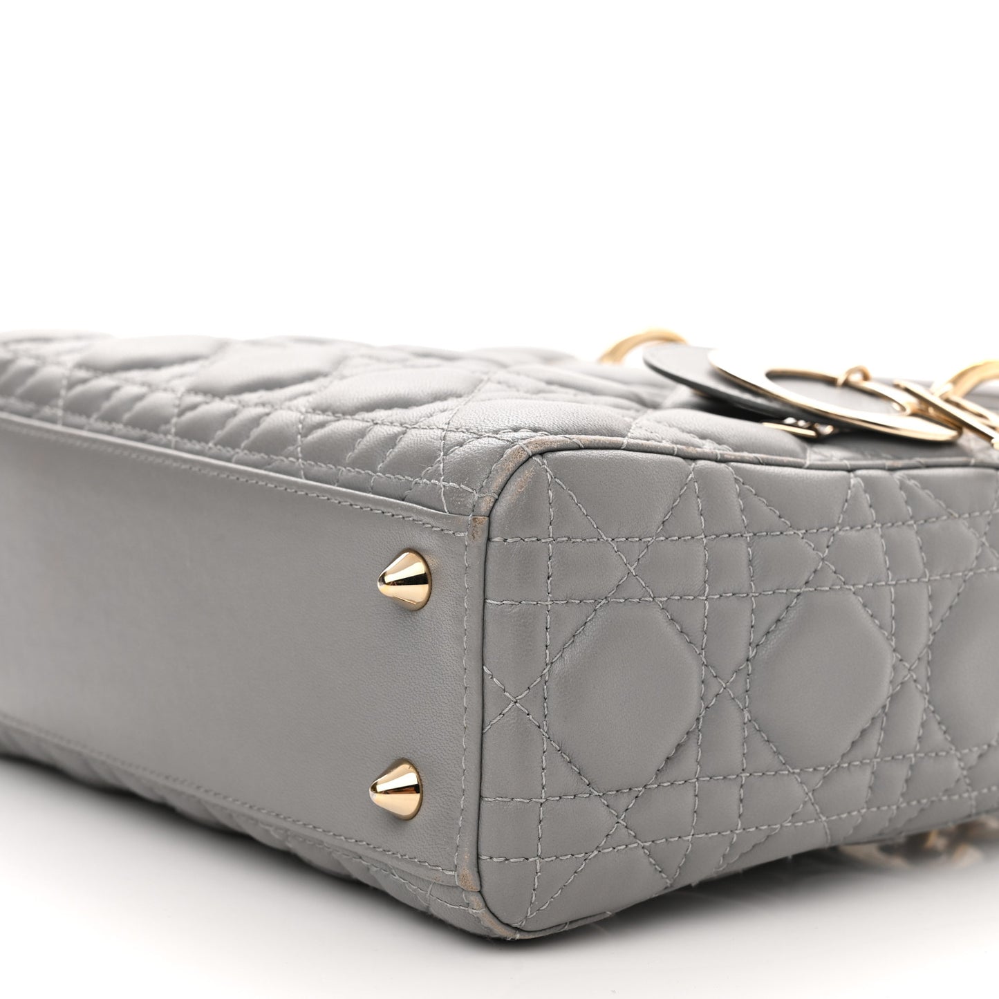 Lambskin Cannage Small Lucky Badges My Lady Dior Grey