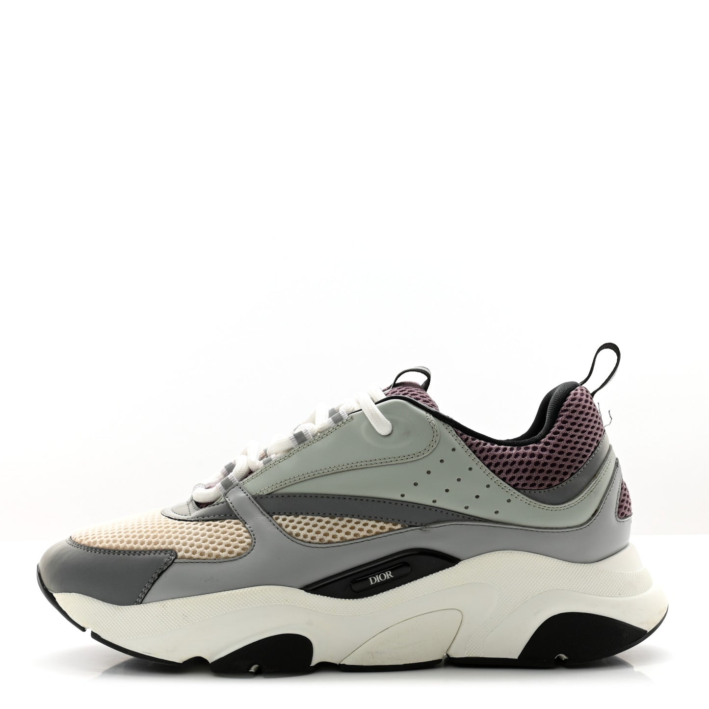 Technical Mesh Calfskin Mens B22 Sneakers 45 Cream Lavender