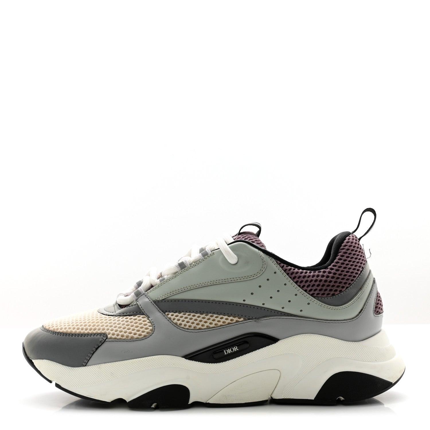 Christian Dior Technical Mesh Calfskin Mens B22 Sneakers 45 Cream Lavender 1 of 13