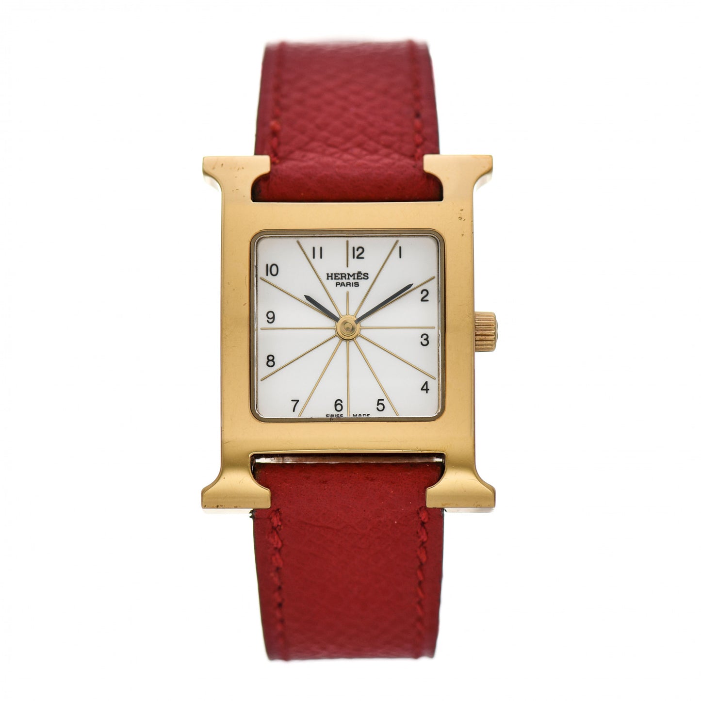 Stainless Steel Epsom 21mm Heure H Hour Quartz Watch Rouge