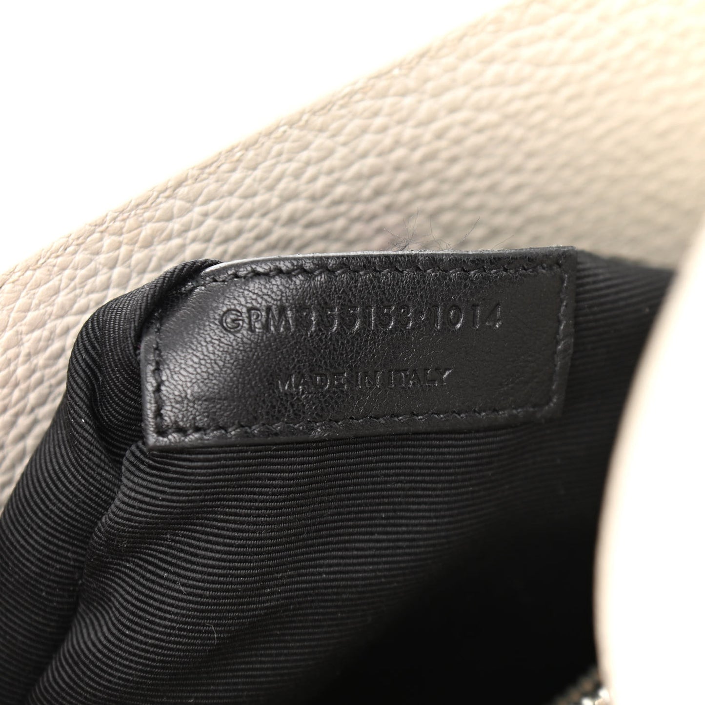 Grained Calfskin Small Sac De Jour Dove White