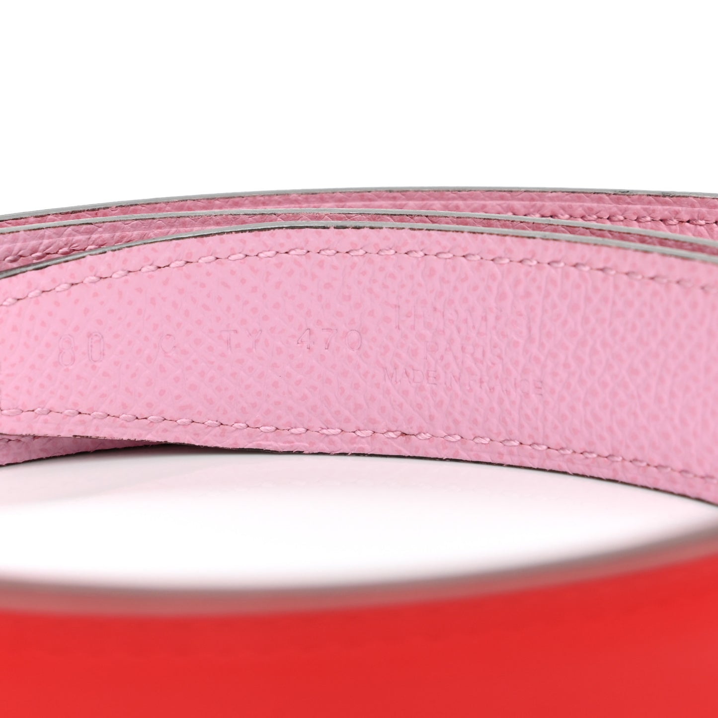 Swift Epsom 24mm Mini Constance H Belt 80 Rouge Tomate Rose Confetti