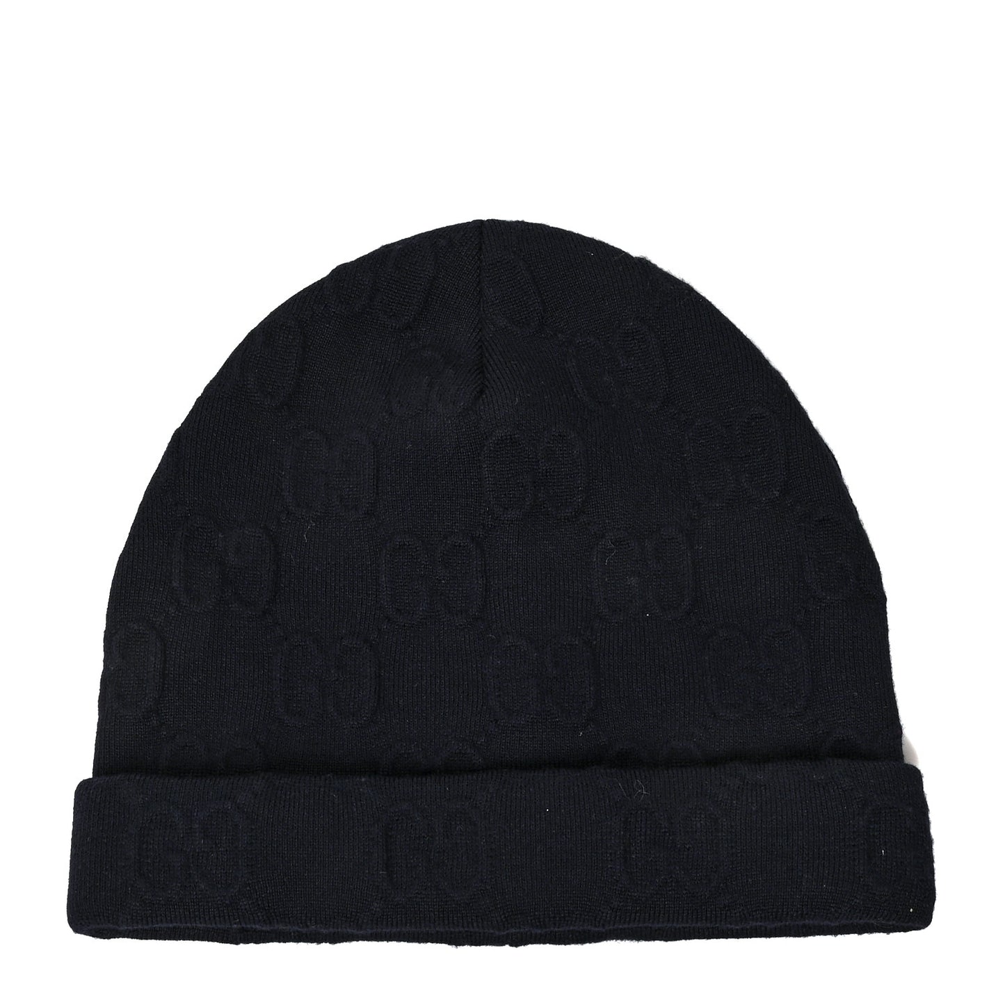 Wool Alpaca GG Monogram Beanie Hat M Navy