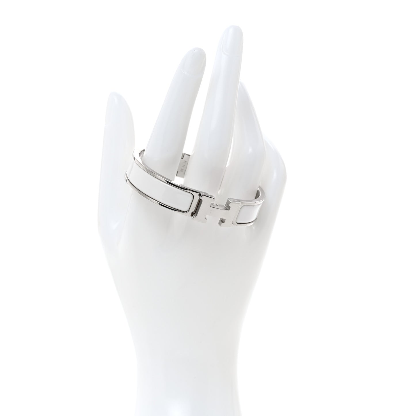 Enamel Narrow Clic Clac H Bracelet PM White